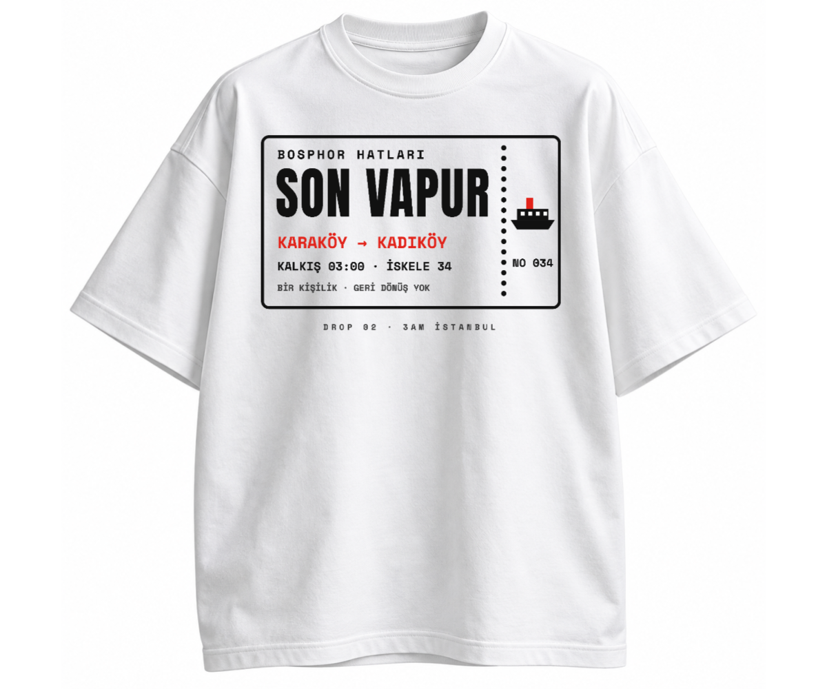 SON VAPUR Tişört - Beyaz