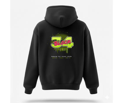 34 BLOCK Hoodie - Siyah Arka